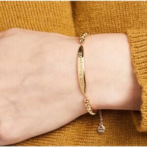 Gorjana Good Vibes Only gold bead bracelet